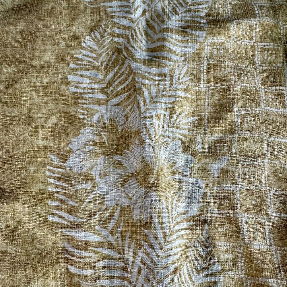 Tommy Bahama Men's XXL Khaki White Tropical Palm Silk Button Up Hawaiian Shirt - Picture 5 of 7